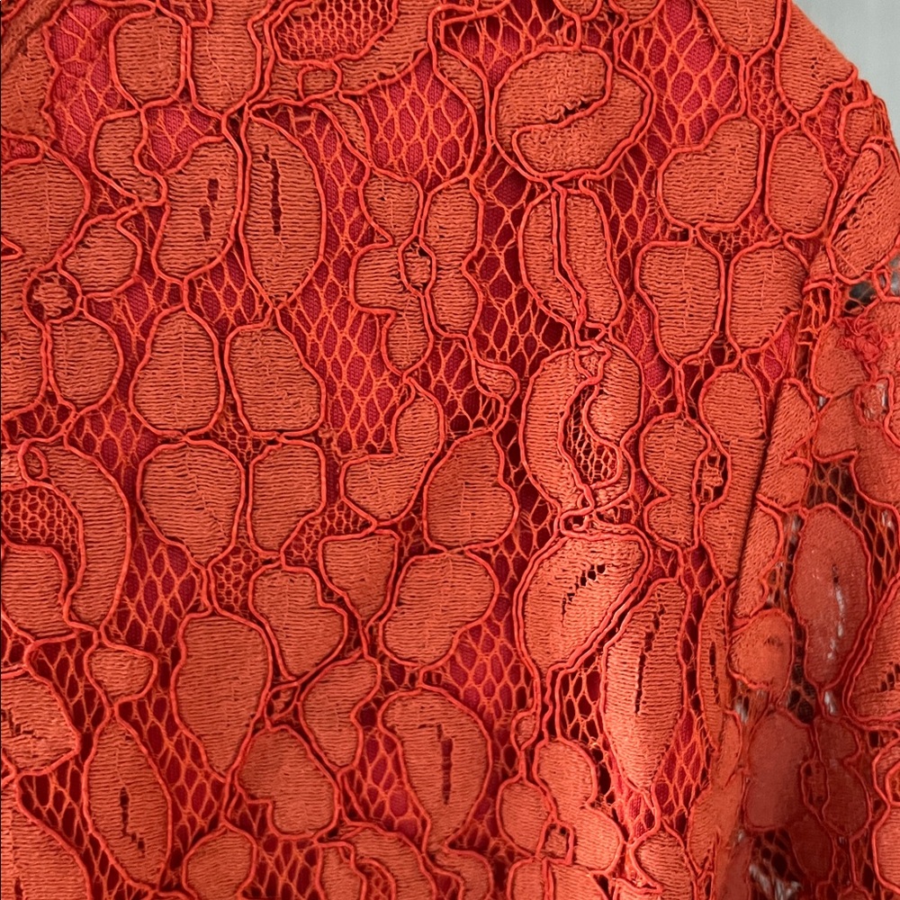 NWT REVOLVE Endless Rose Vibrant burnt orange Lace Bodysuit M - Picture 3 of 12